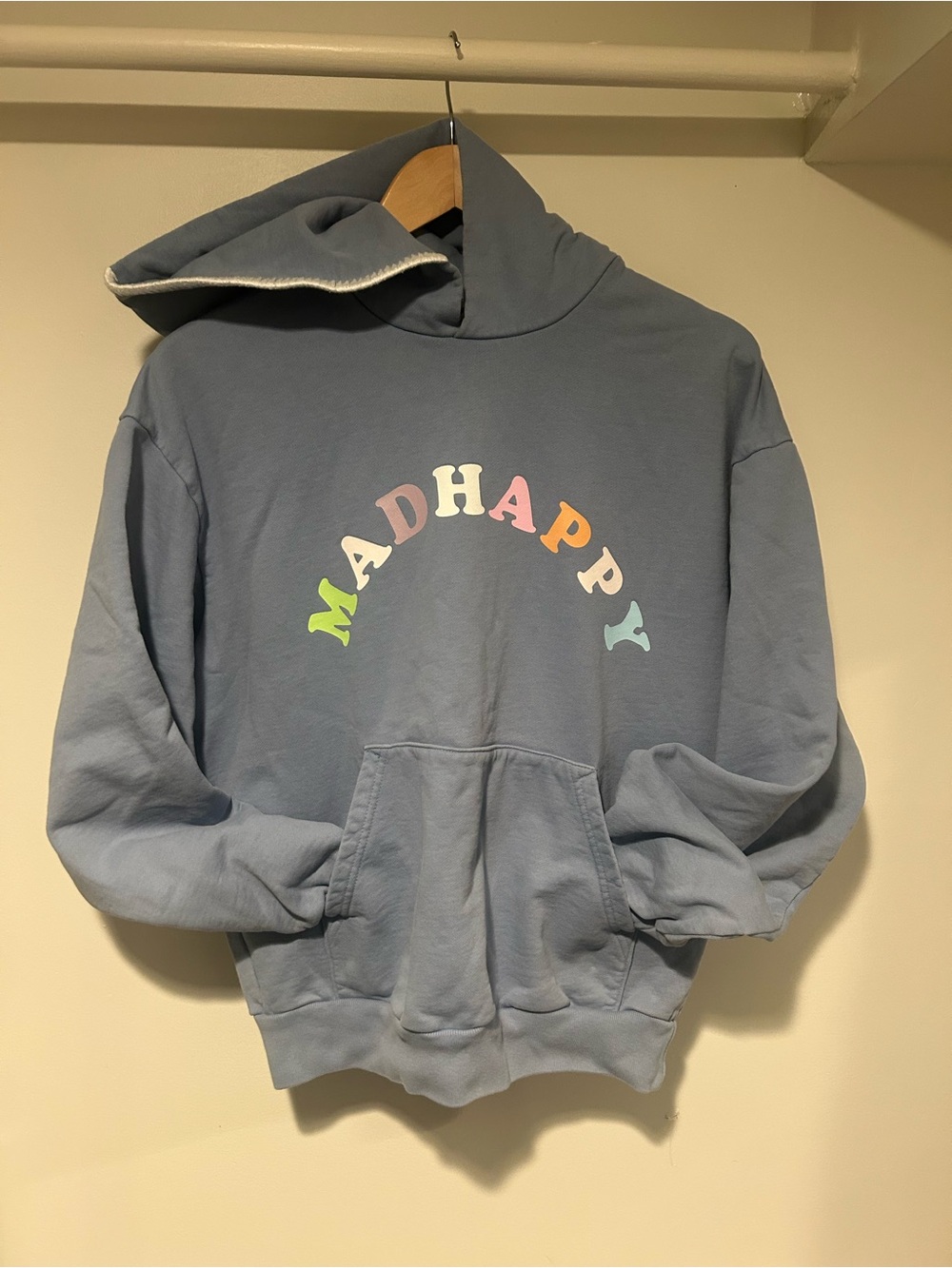Madhappy Dusty Blue Pullover Hoodie with Pastel Arch Logo